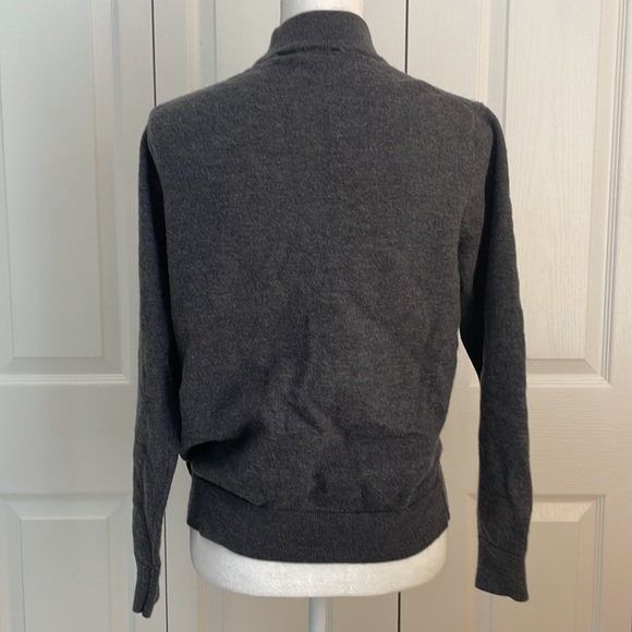 Murano SZ L Gray Long Sleeve Mock-Neck Pull Over Sweater 100% Merino Wool - Picture 10 of 12